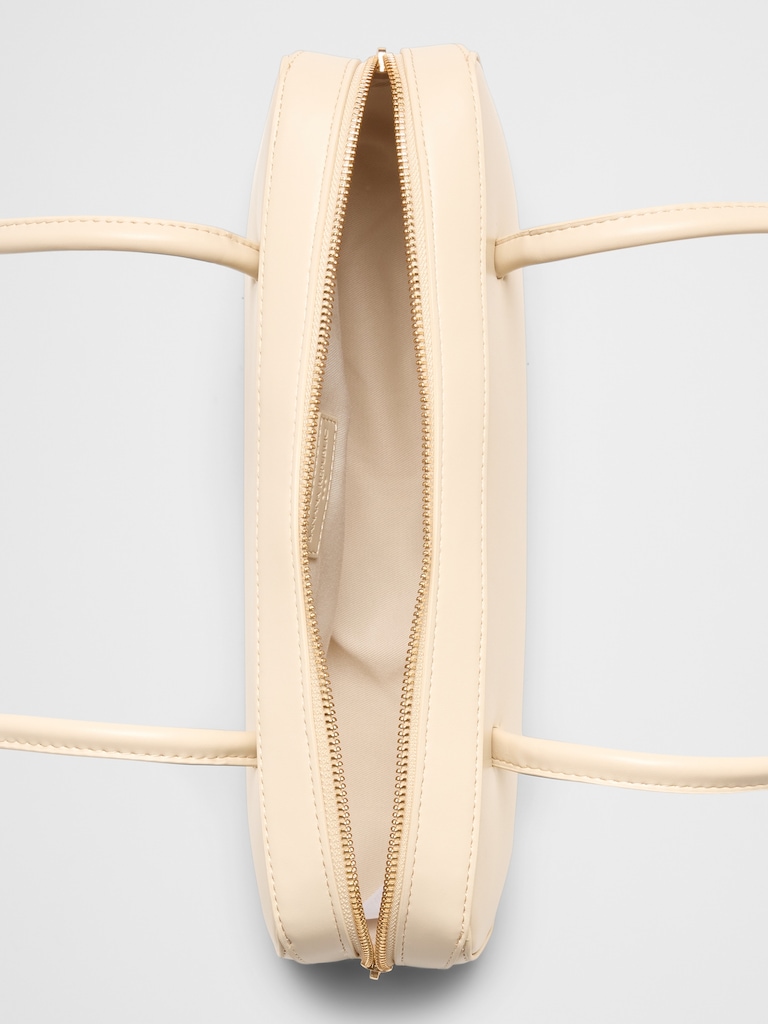 Vegan Leather East West Top Handle Bag