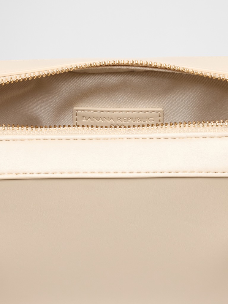 Vegan Leather East West Top Handle Bag