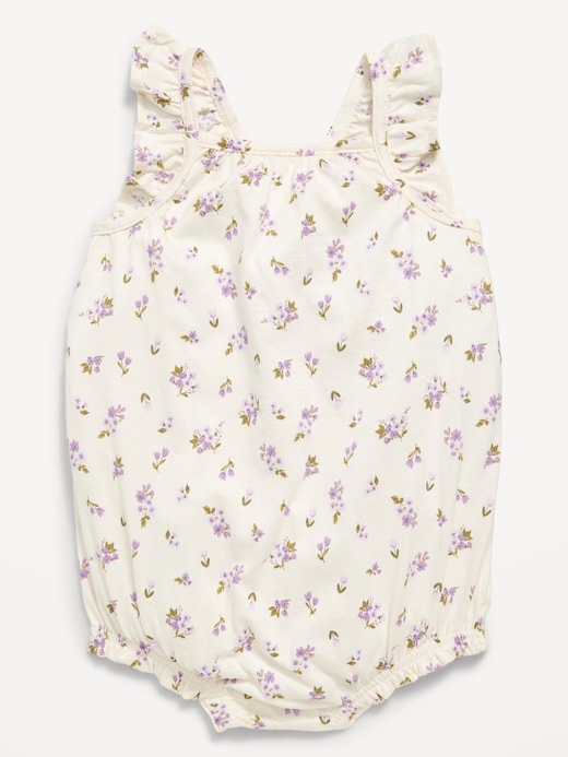 Printed Printed Sleeveless Ruffle-Trim Romper for Baby on clearance at Old Navy — 50% off