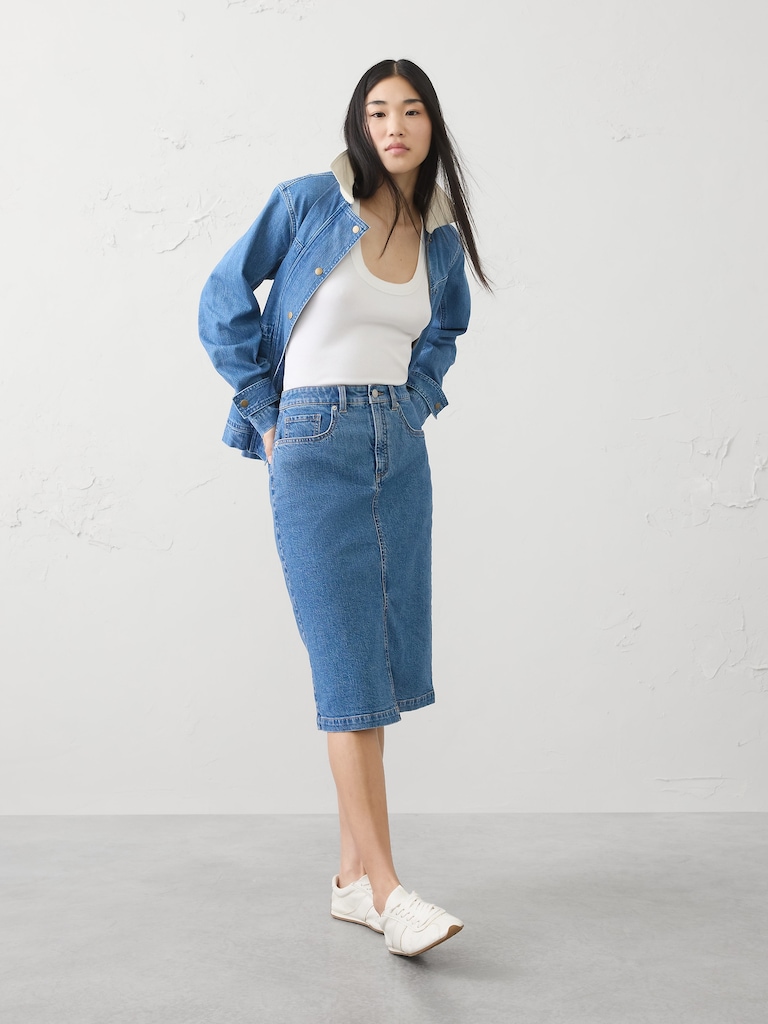 Denim Pencil Skirt