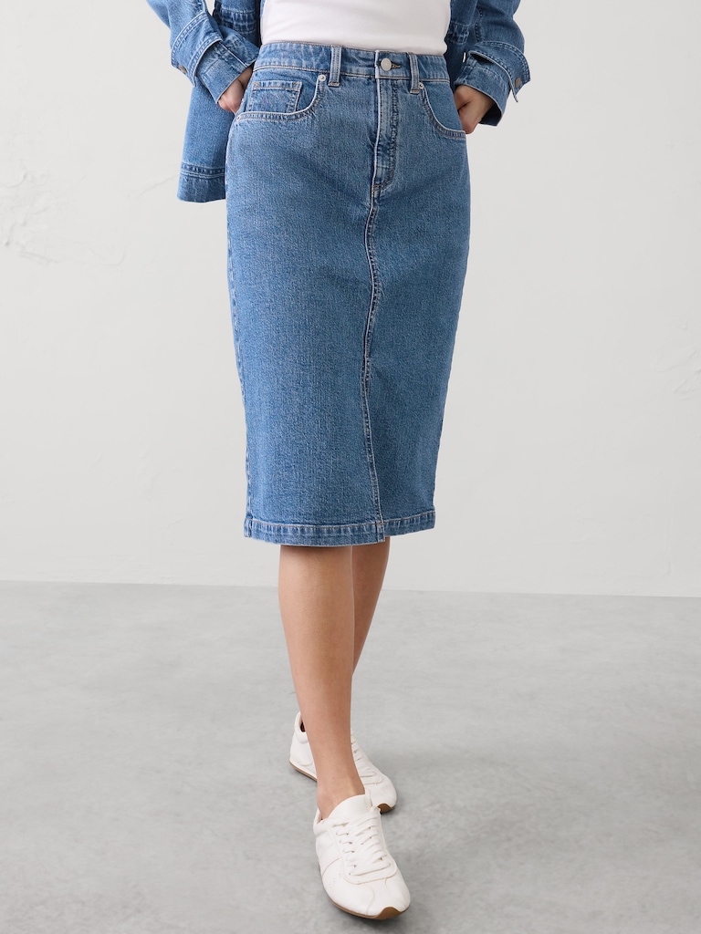 Denim Pencil Skirt
