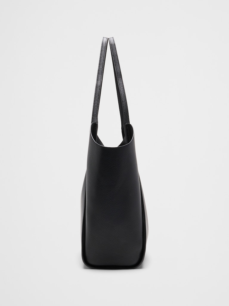 Vegan Leather Modern Bucket Tote