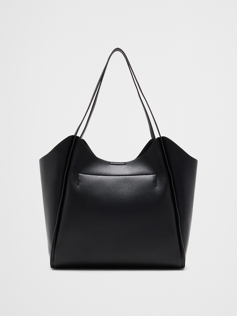 Vegan Leather Modern Bucket Tote