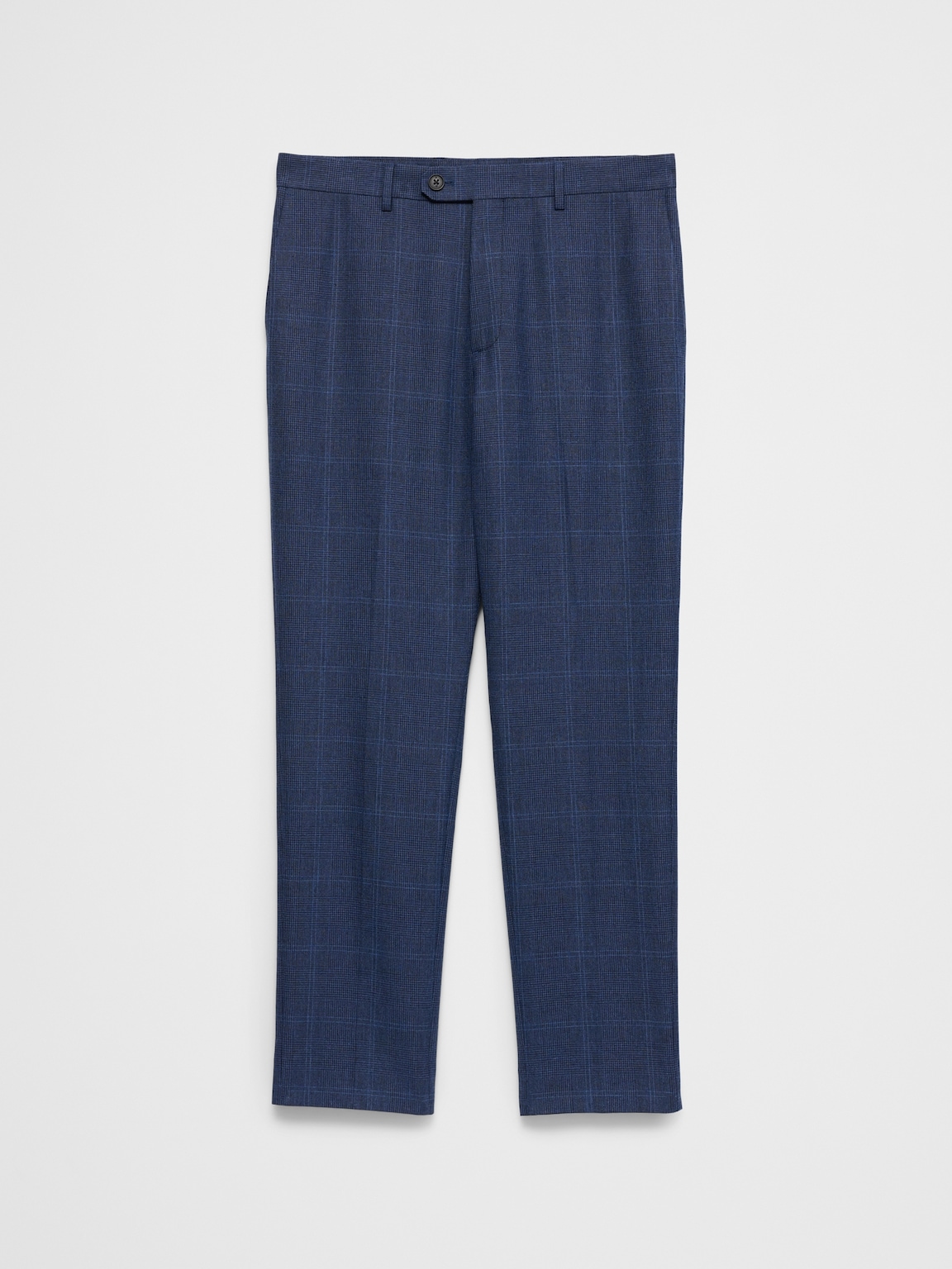 Linen-Blend Glen Plaid Suit Trouser