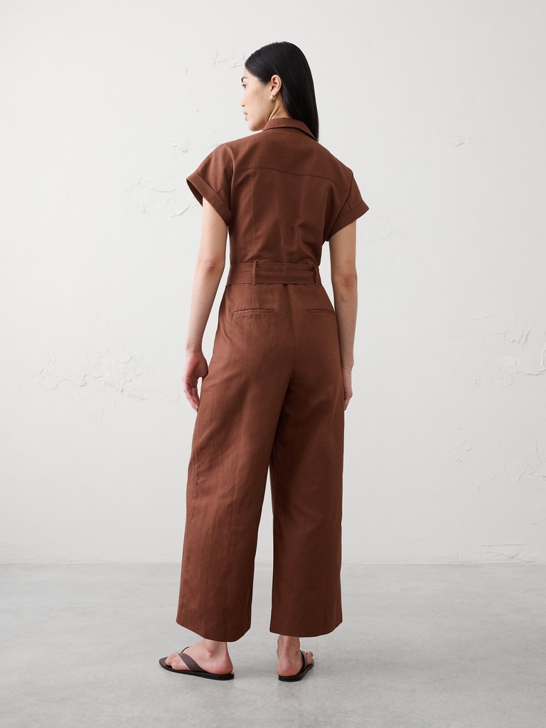 Linen-Blend Jumpsuit