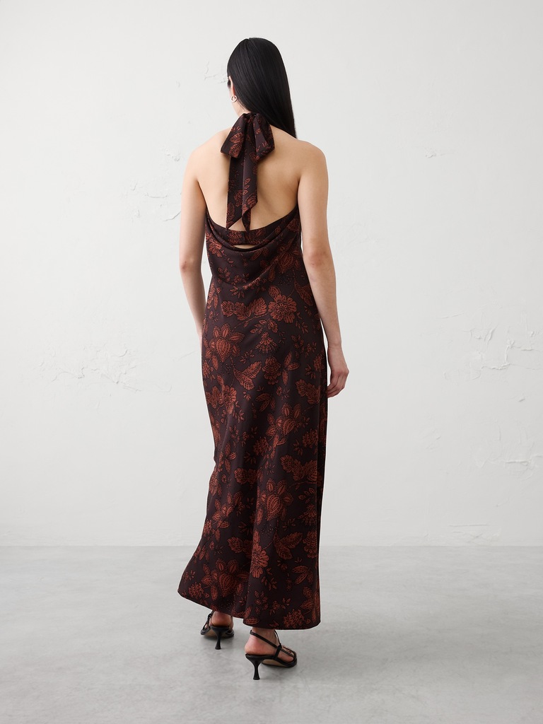 Halter Open-Back Maxi Dress