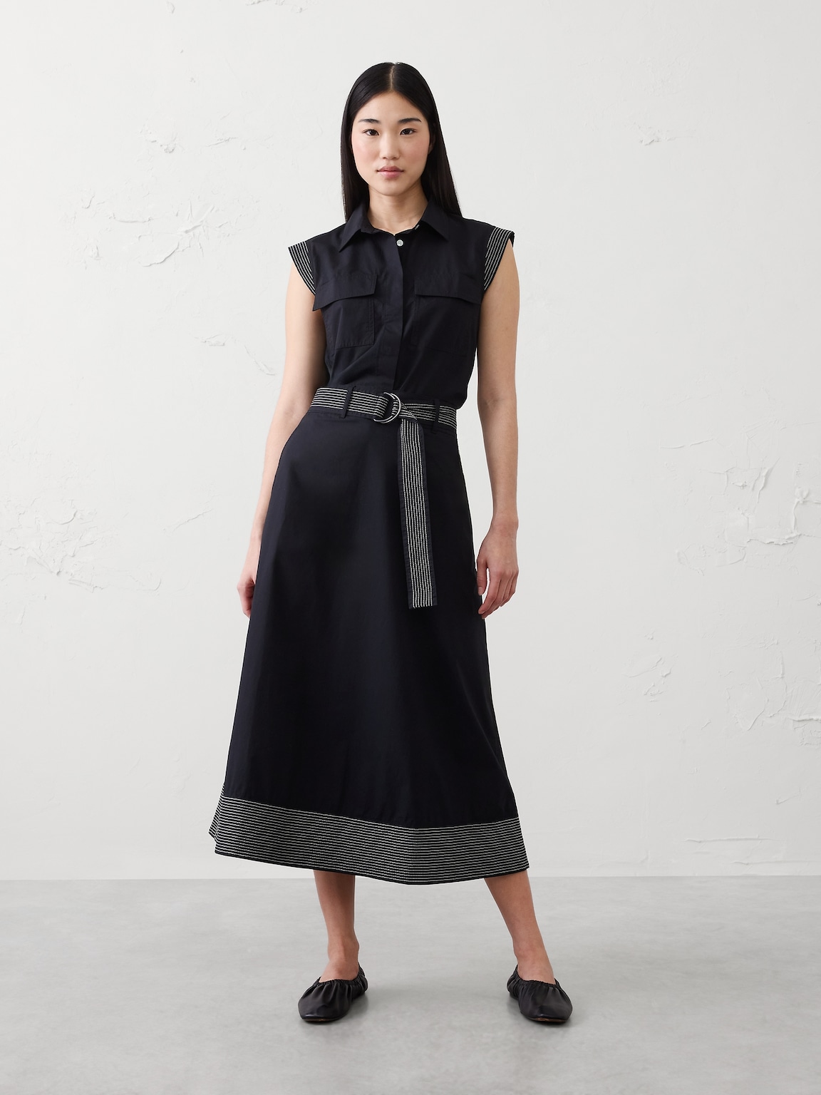 Trapunto Cap-Sleeve Shirt