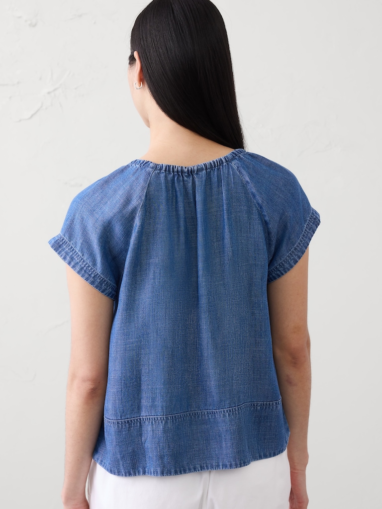 Shirred Popover Top