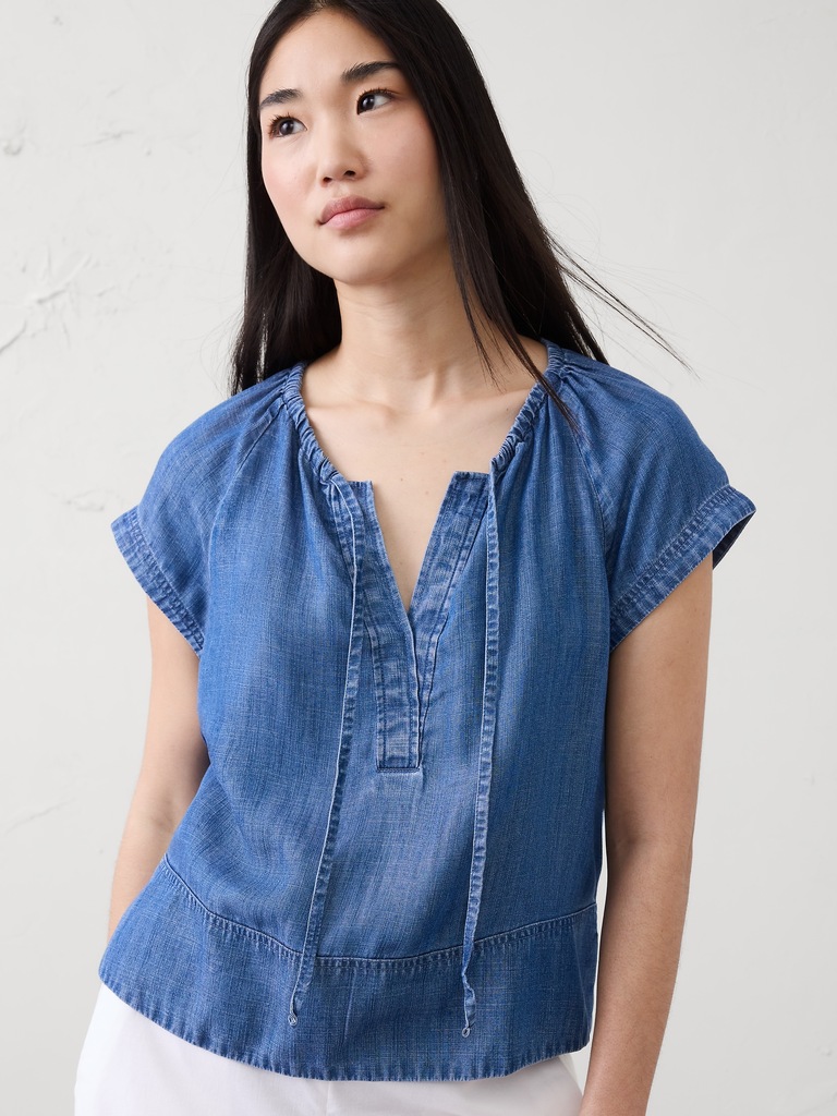 Shirred Popover Top
