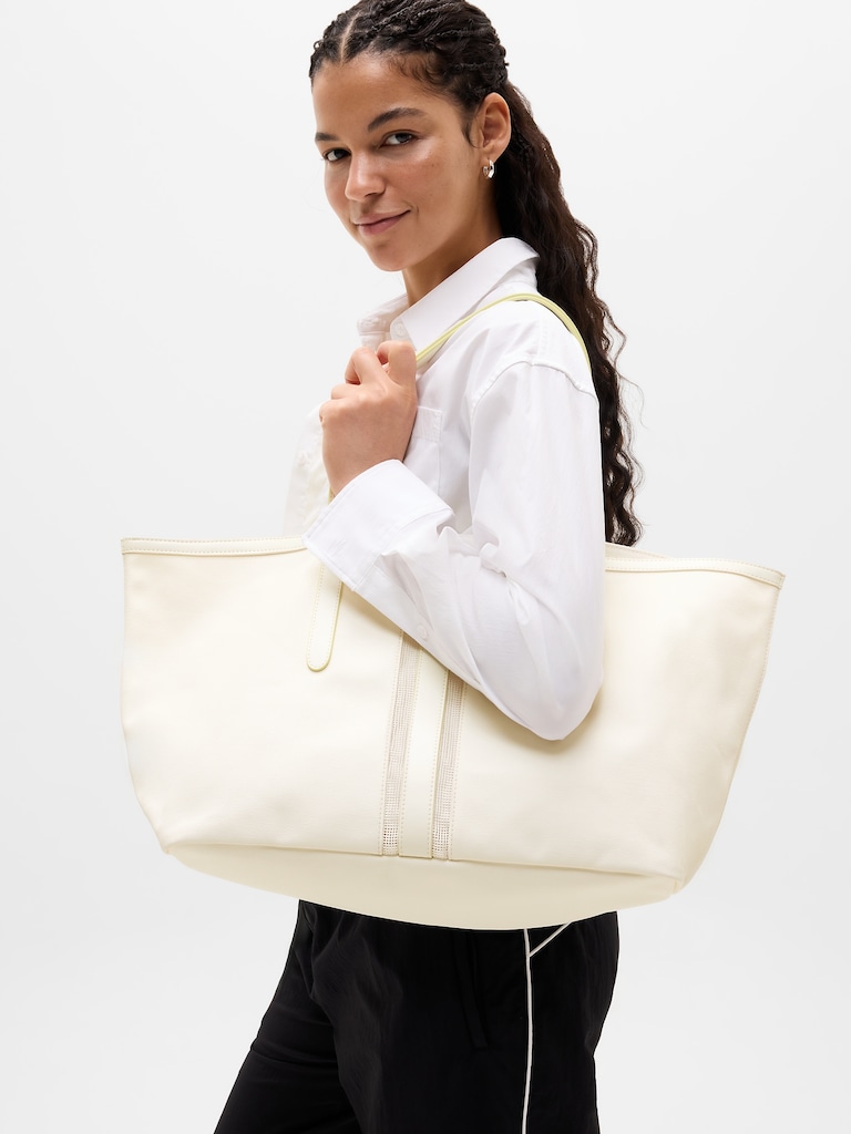 Coated Canvas Carry All Tote