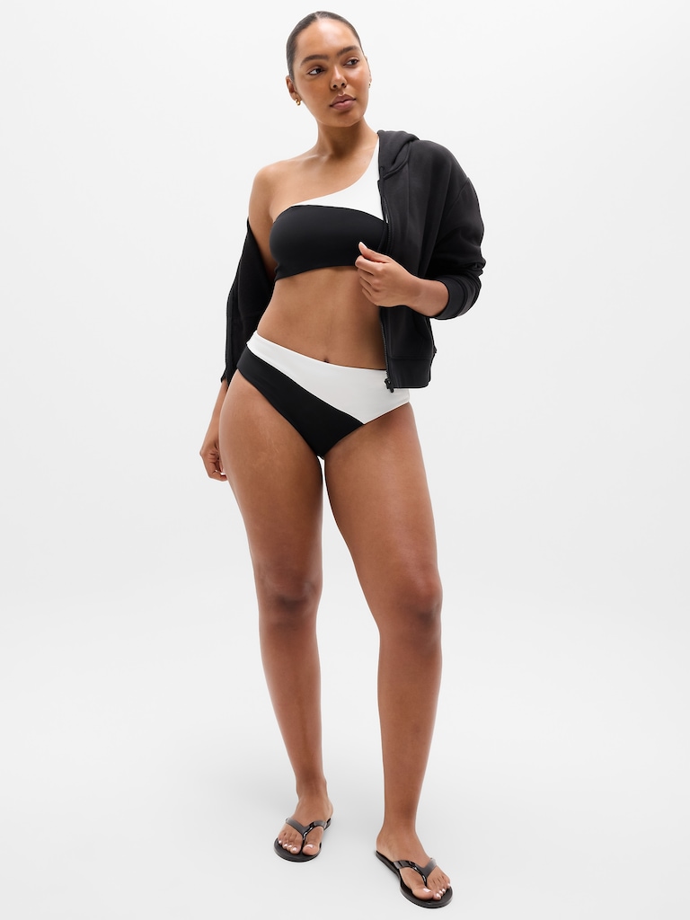 High Waist Cheeky Colorblock Swim Bottom