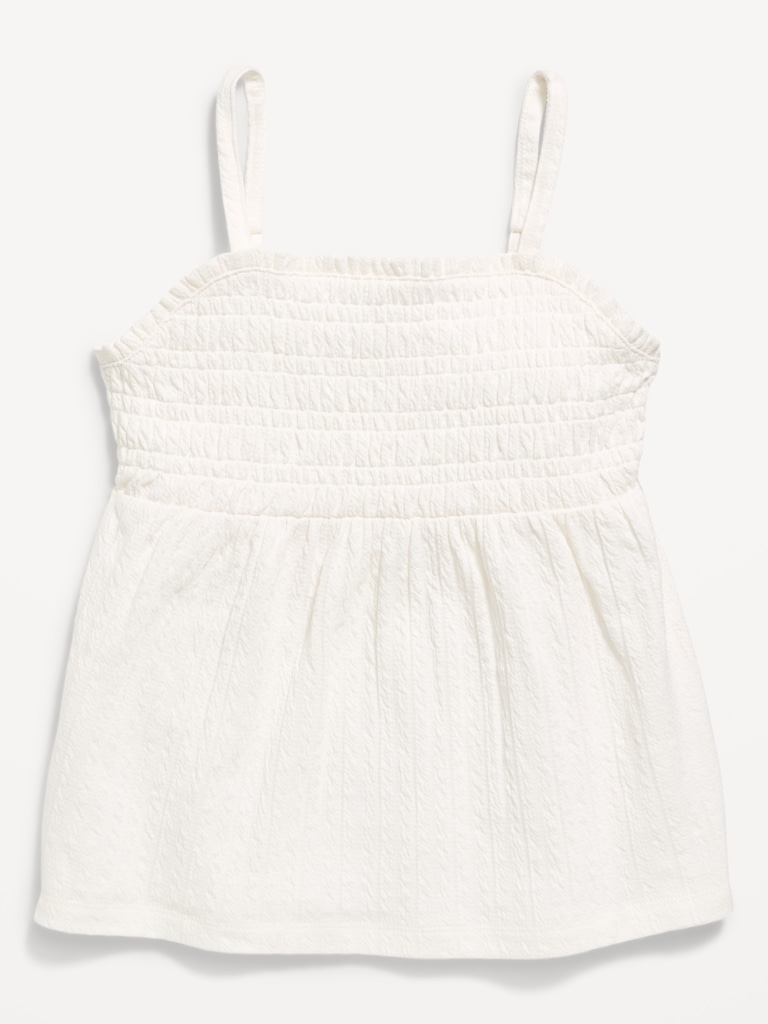Sleeveless Textured Smocked Top for Girls