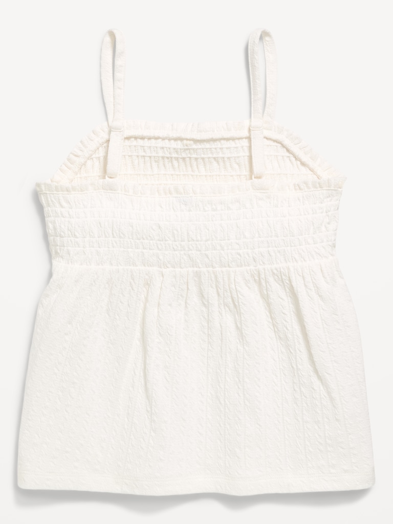 Sleeveless Textured Smocked Top for Girls