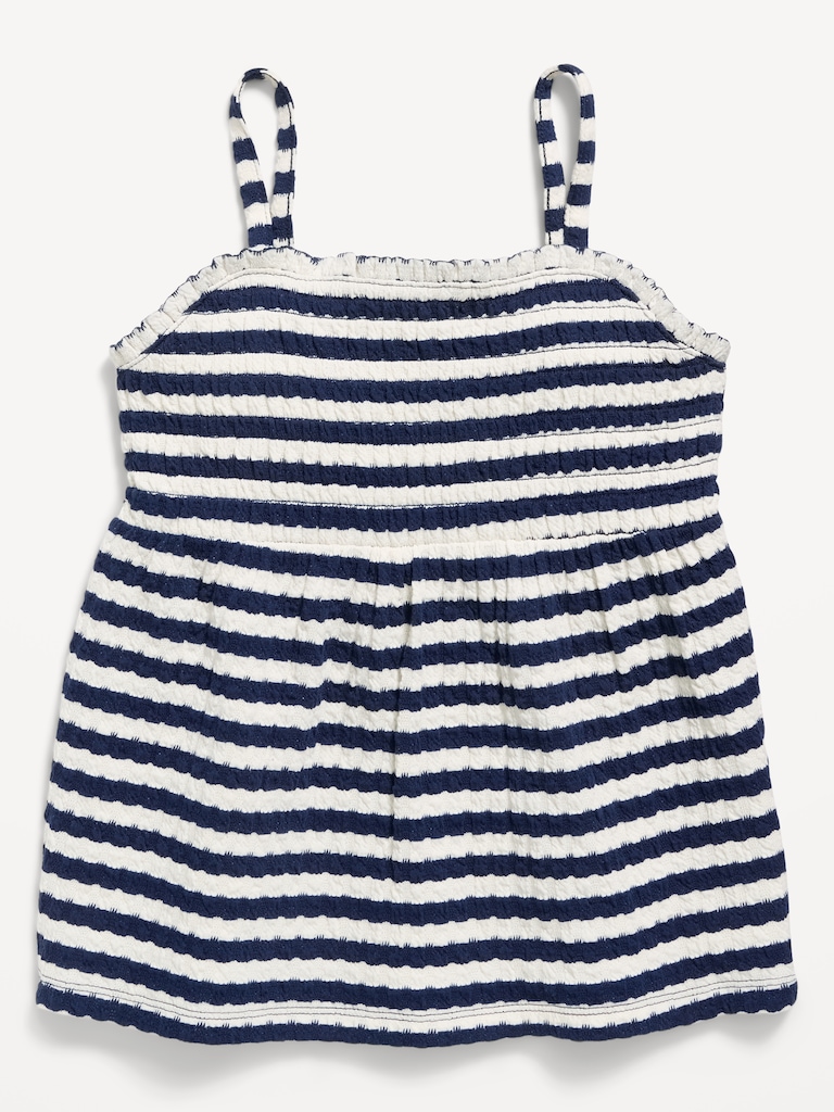 Printed Sleeveless Textured Smocked Top for Girls