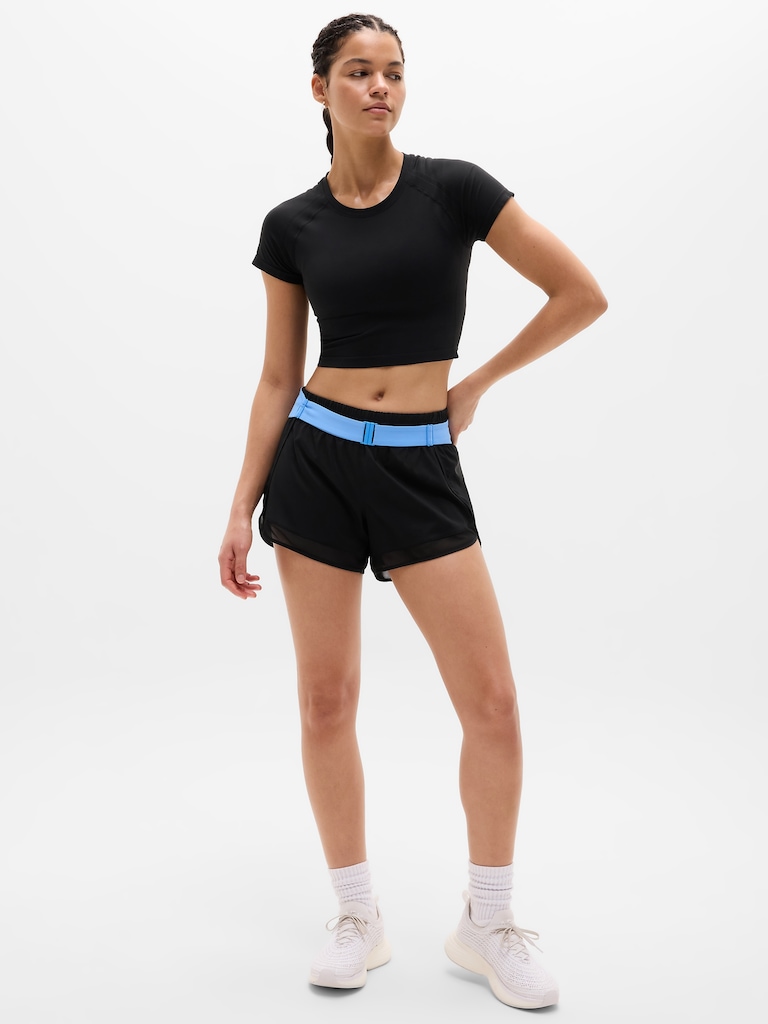 Mesh Racer Run Mid Rise 4" Short