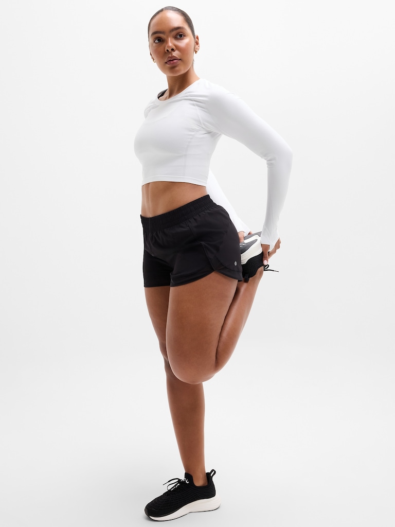 Mesh Racer Run Mid Rise 4" Short