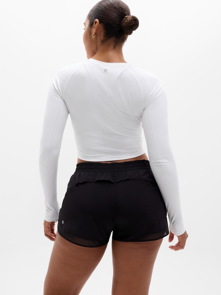 Mesh Racer Run Mid Rise 4" Short