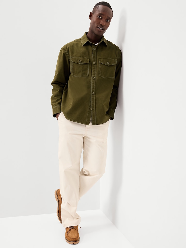 Oversized Canvas Workwear Shirt