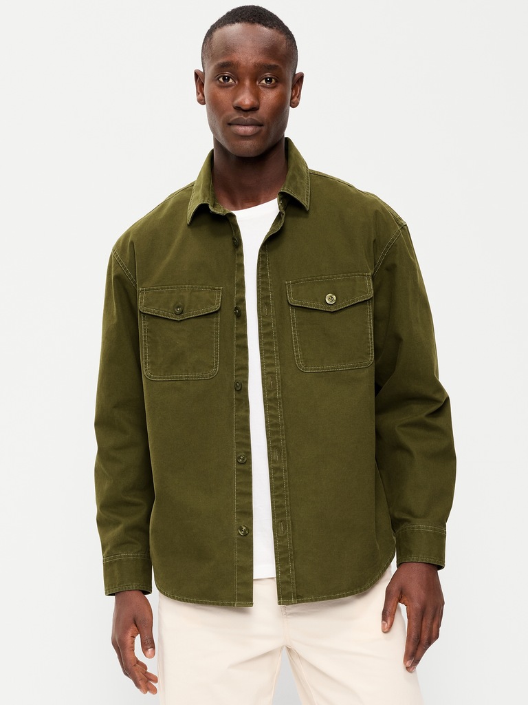 Oversized Canvas Workwear Shirt