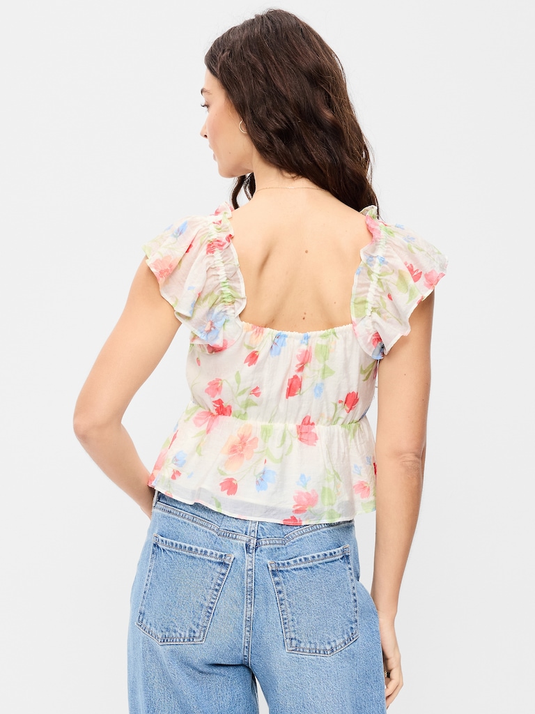 Flutter-Sleeve Fit & Flare Top