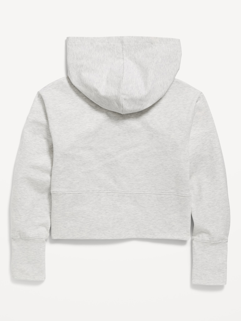 Fitted Cropped 2-Way-Zip Hoodie for Girls
