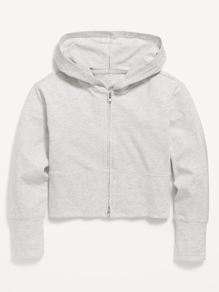 Fitted Cropped 2-Way-Zip Hoodie for Girls