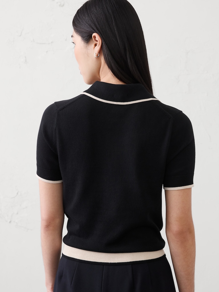 Tipped Sweater Polo