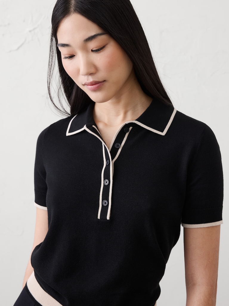 Tipped Sweater Polo