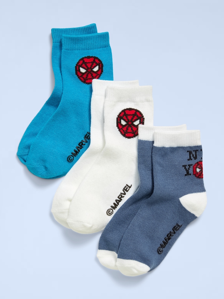 Old Navy x Marvel Spider-Man Unisex Crew Socks 3-Pack for Toddler & Baby