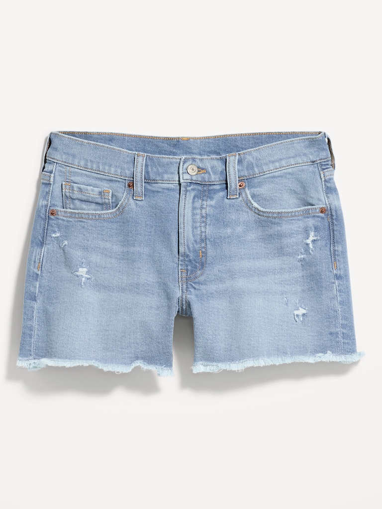 Curvy High-Waisted OG Jean Cut-Off Shorts -- 4-inch inseam
