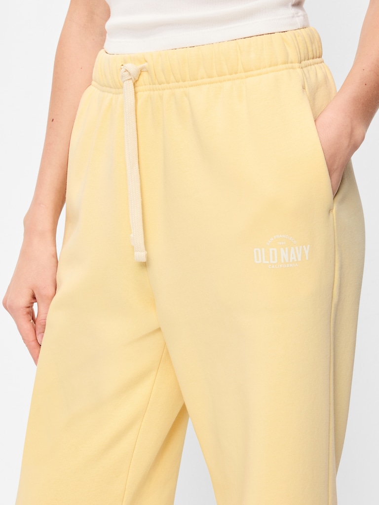 Pantalon en coton ouaté Vintage à taille très haute à logo