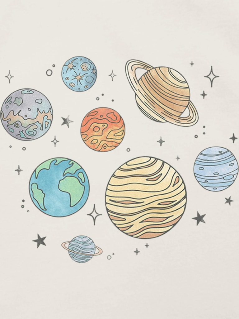Toddler Planets Jumble Graphic T-Shirt