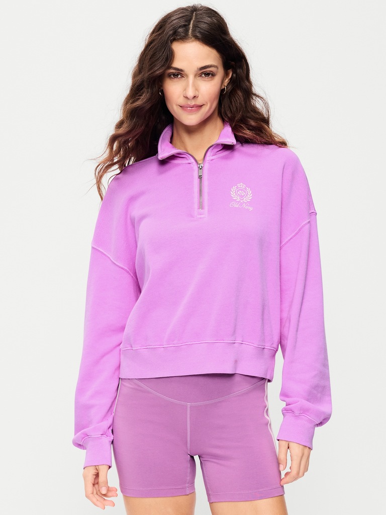 SoComfy Oversized Logo Half-Zip Sweatshirt