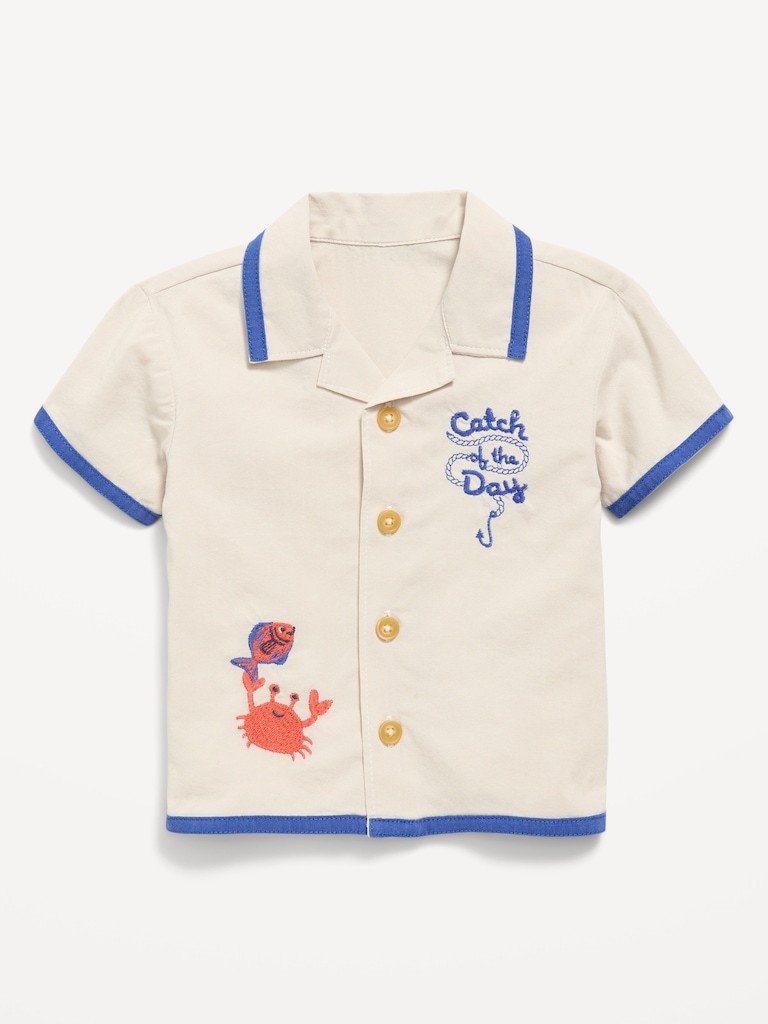 Short-Sleeve Embroidered Shirt for Baby