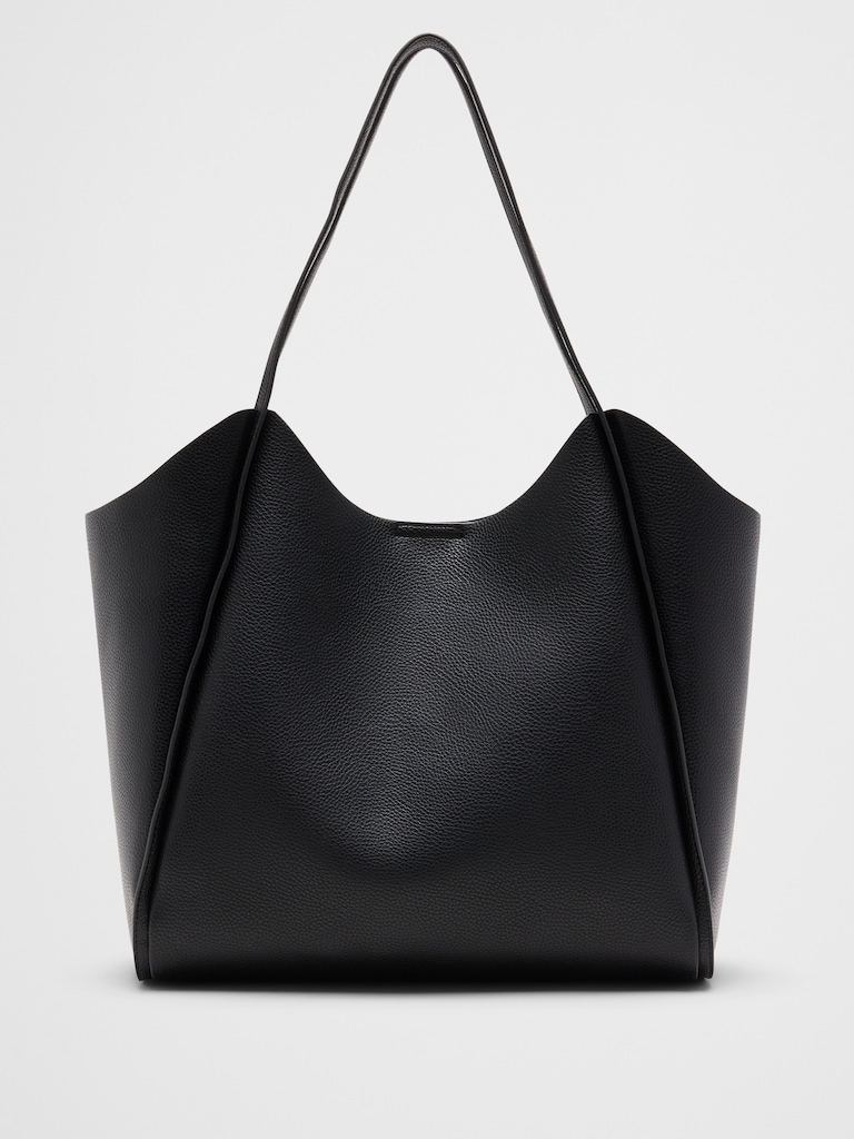 Vegan Leather Modern Bucket Tote