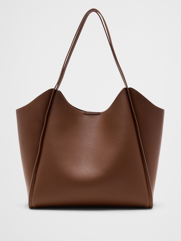 Vegan Leather Modern Bucket Tote
