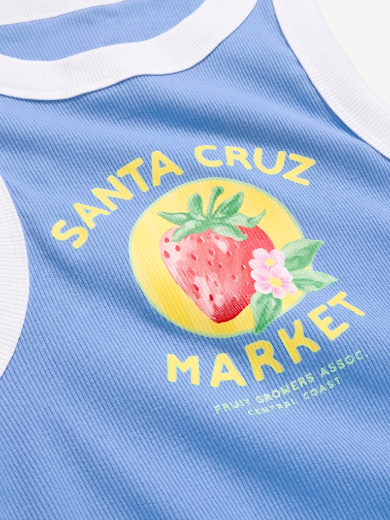 Graphic Snug Crop Tank Top