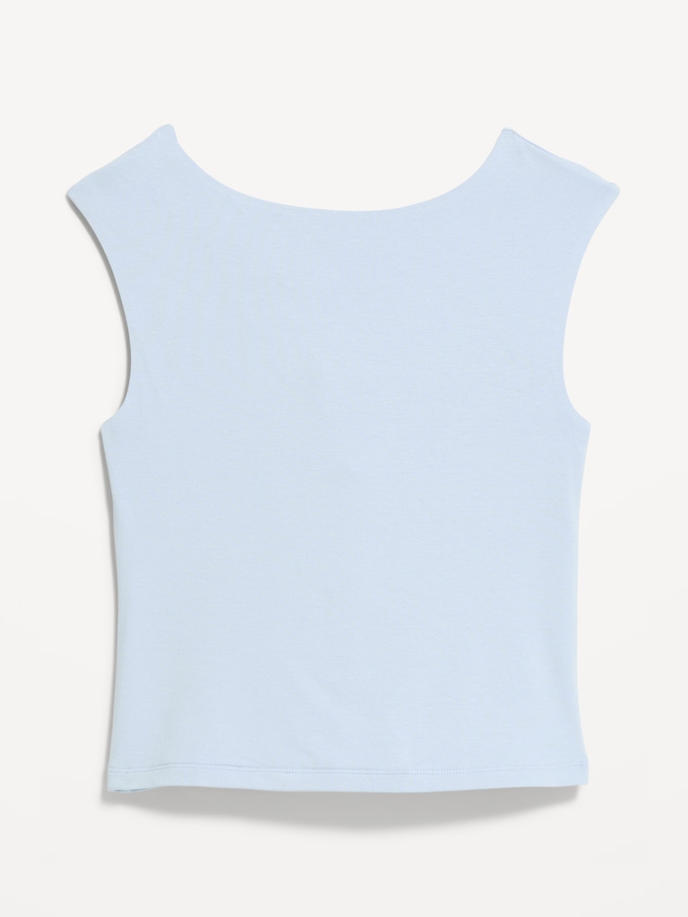 Cap-Sleeve Tie-Back Top