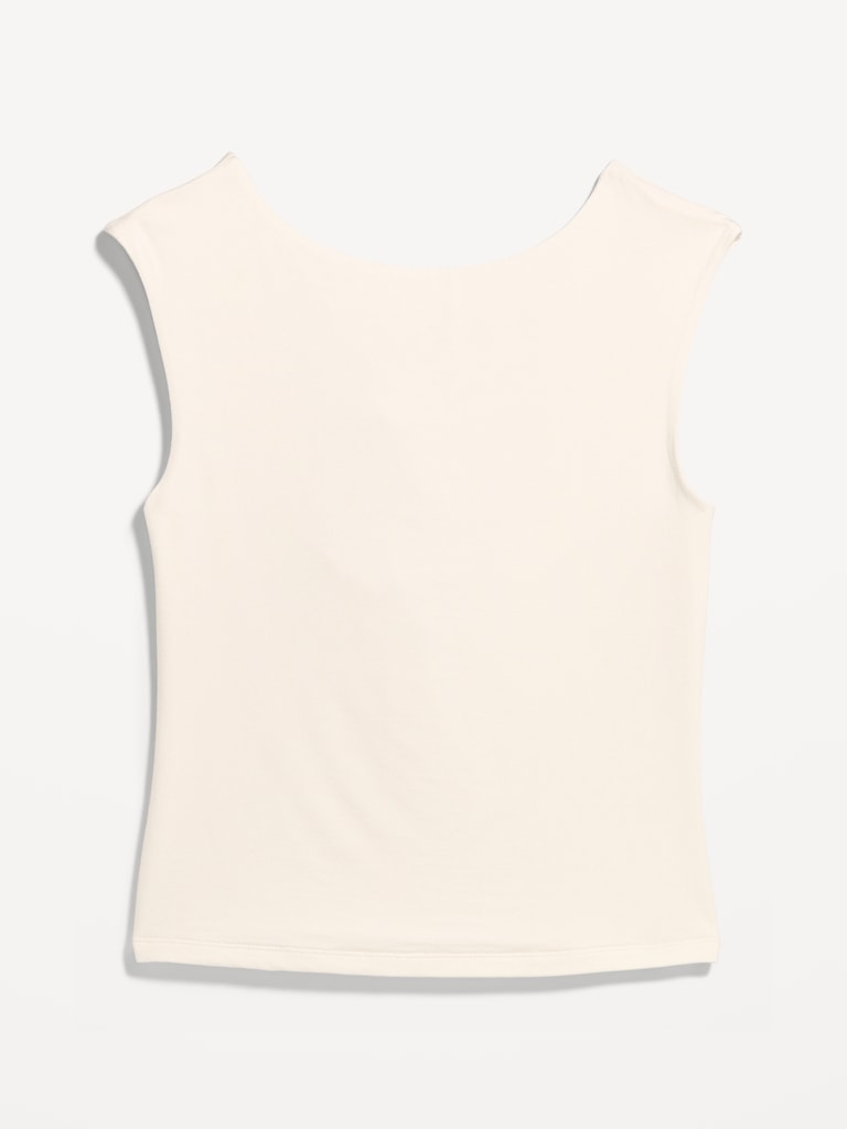 Cap-Sleeve Tie-Back Top