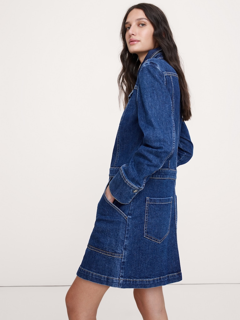 Denim Trucker Mini Dress