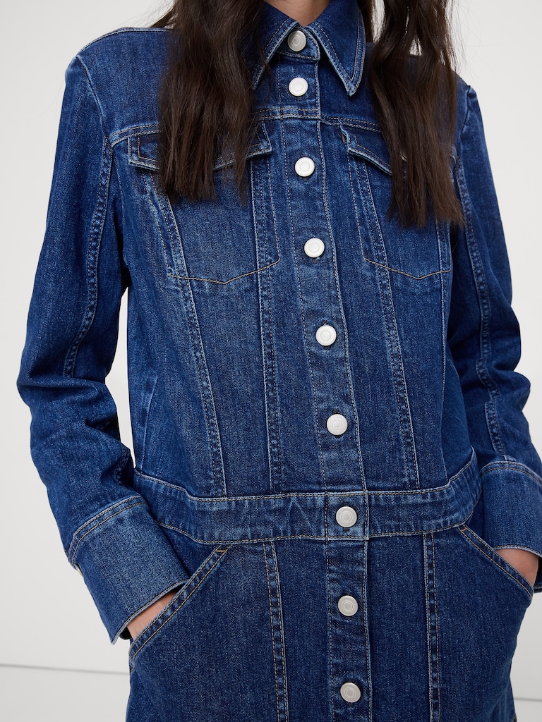 Denim Trucker Mini Dress