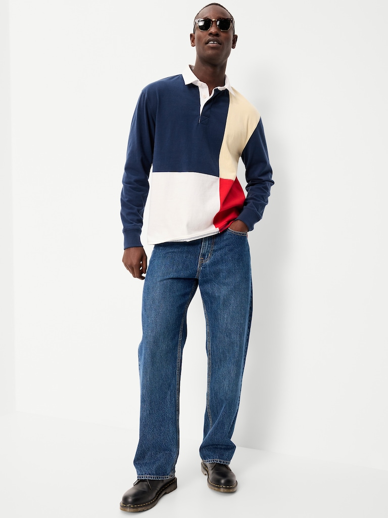 Color-Block Rugby Polo