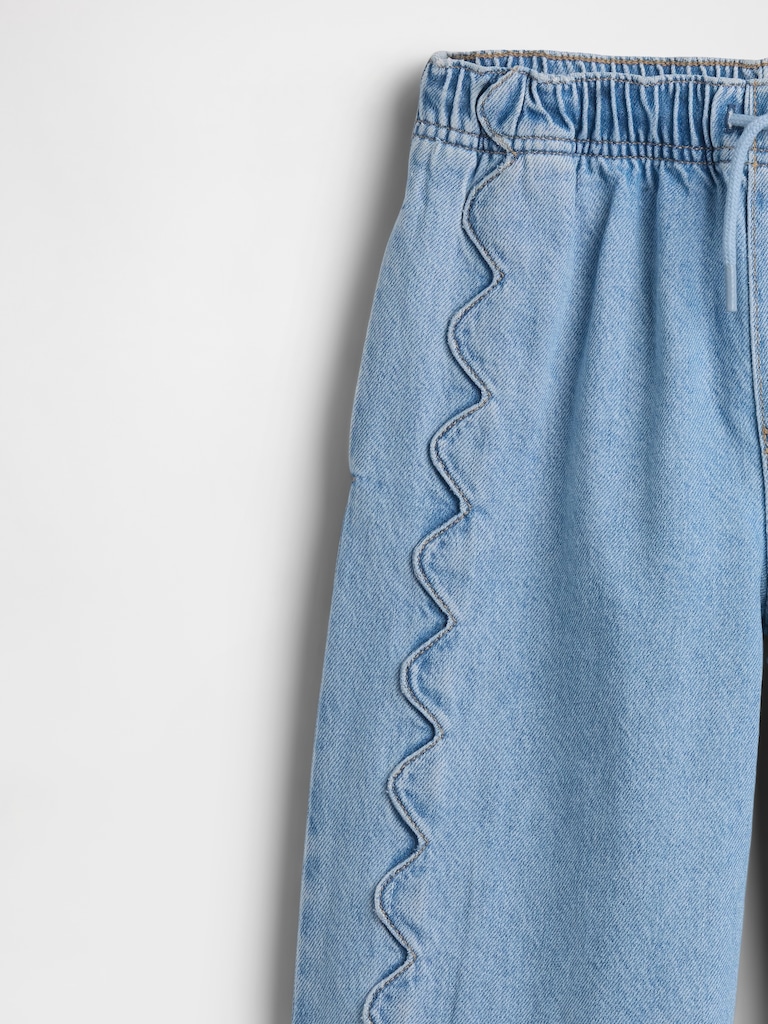 Kids High Rise Stride Easy Wide-Leg Ankle Jeans