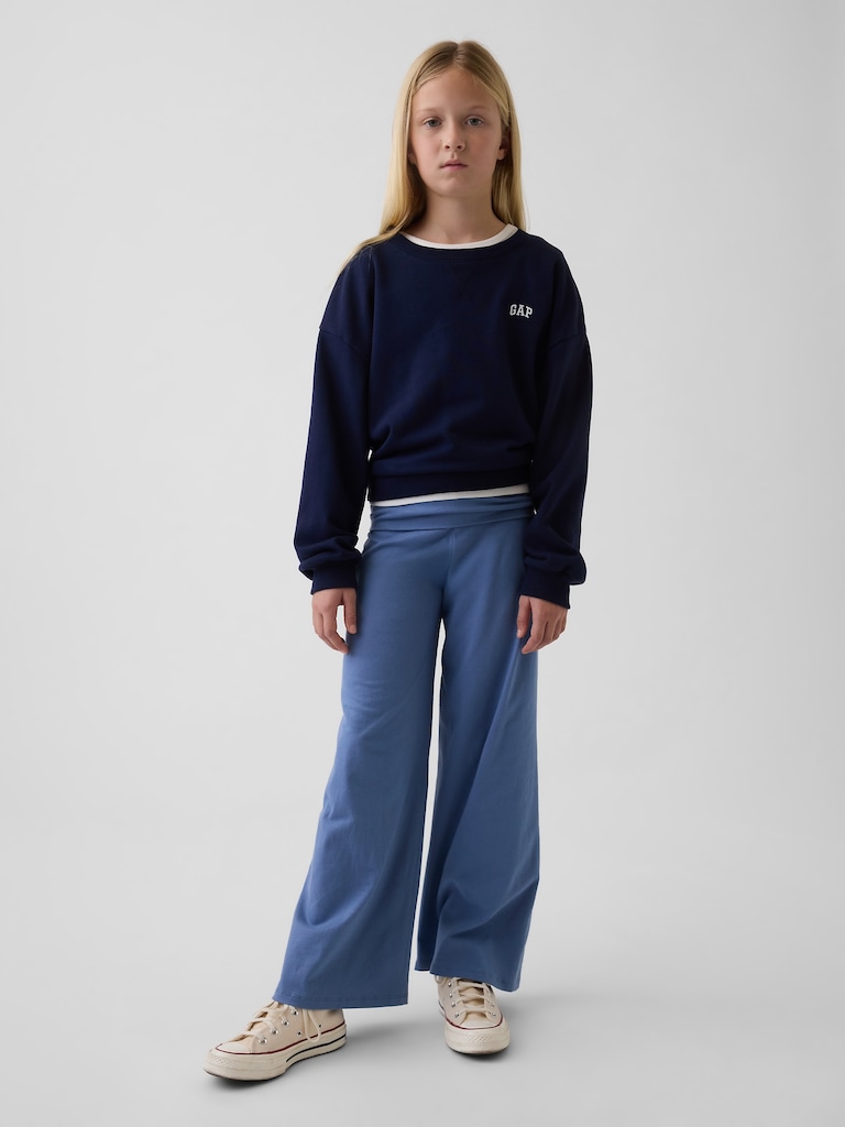 Kids Wide-Leg Foldover Leggings