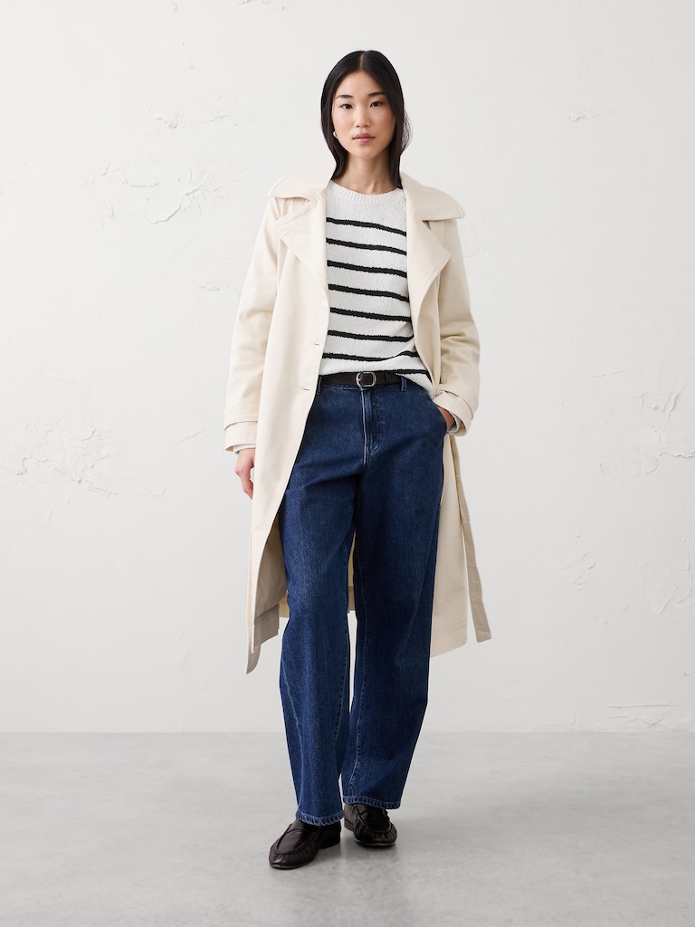 Striped Boucle Raglan Sweater