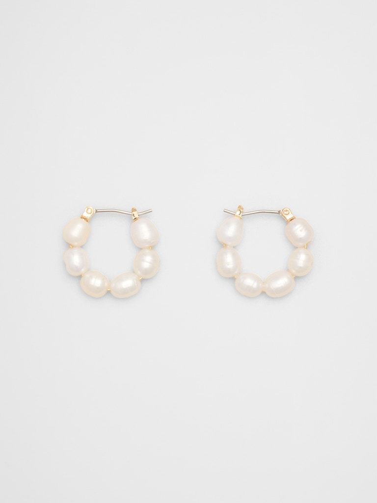 Pearl Hoop Earrings