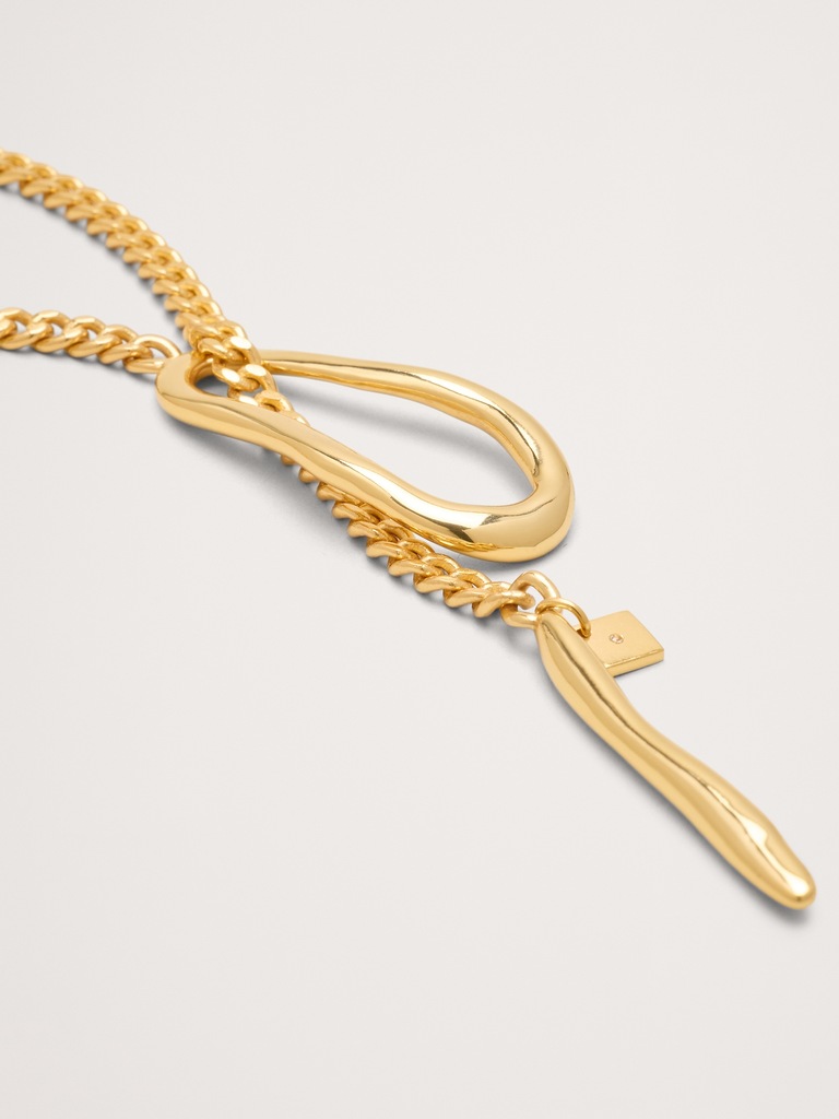 Abstract Oval Drop Necklace