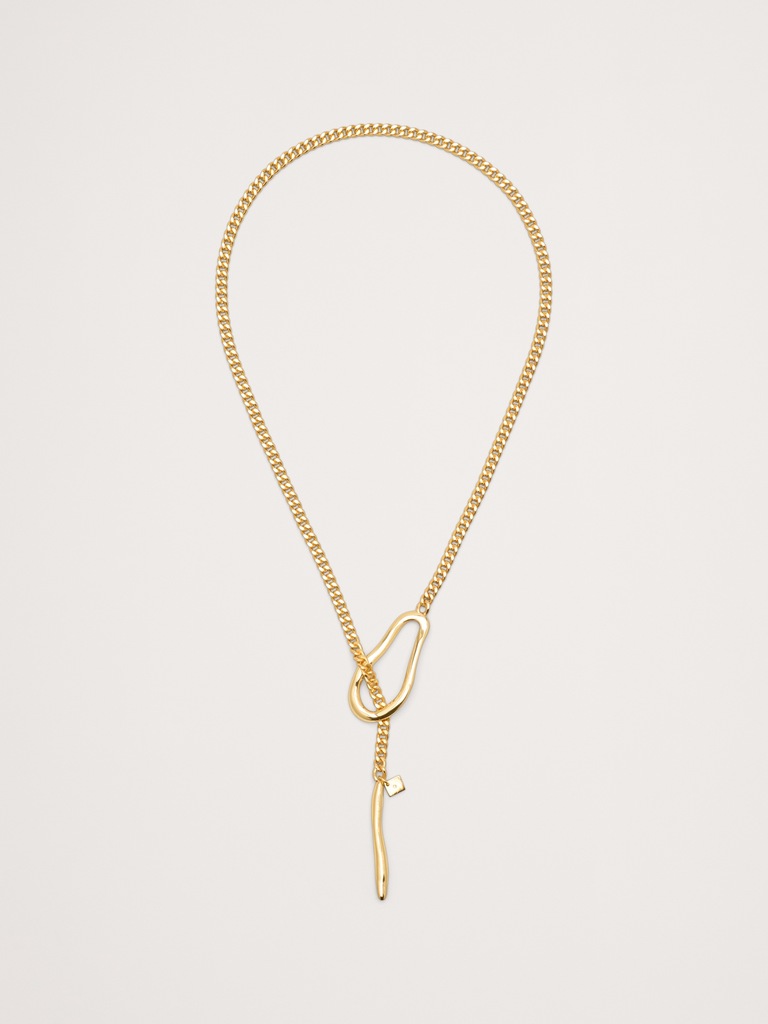 Abstract Oval Drop Necklace