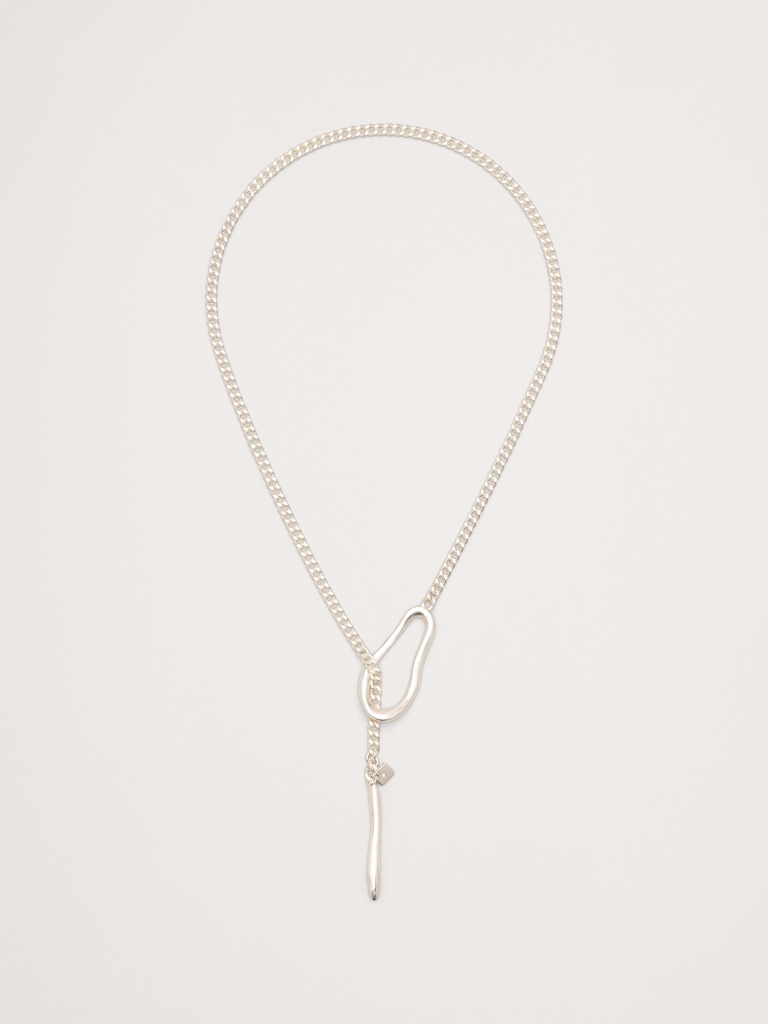 Abstract Oval Drop Necklace