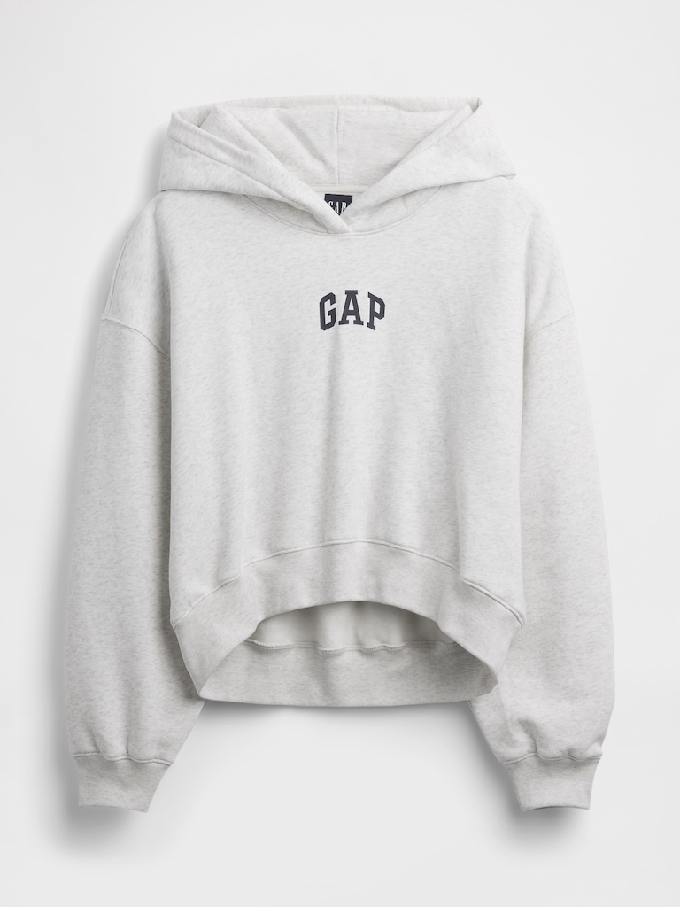 VintageSoft Oversized Crop Logo Hoodie